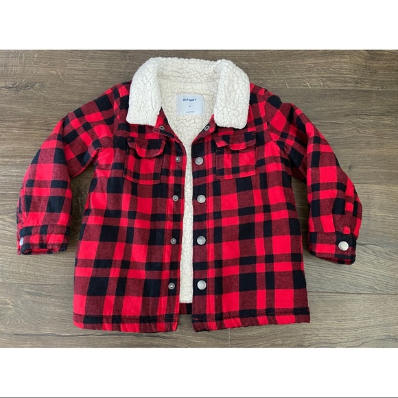 Old Navy Sherpalined Plaid Shirt Jacket 